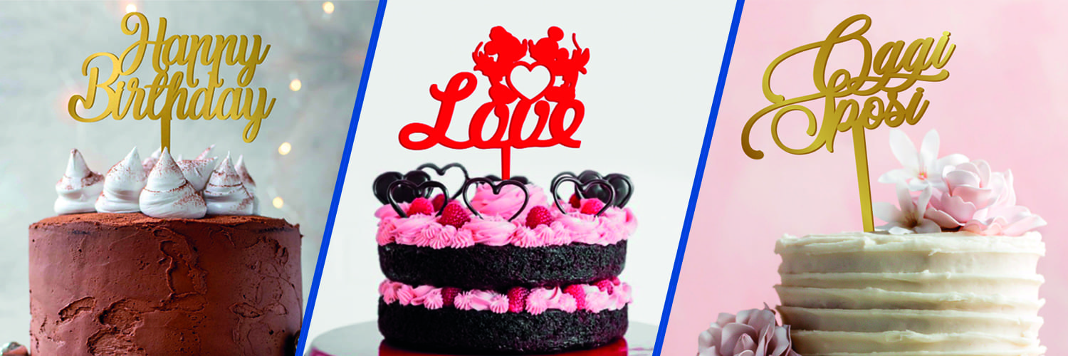 cake topper personalizzati in plexiglass